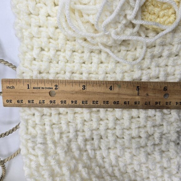 Japanese Chin Breed Puppy Dog Cream/Yellow & White Scarf Crochet Handmade byBre - Picture 7 of 7